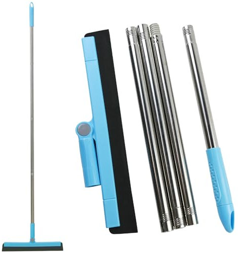 UNIBOS Floor squeegee professional foam water squeegee floor for wet room window cleaner squeegee kitchen bathroom shower squeegee floor wiper garage with long handle 60