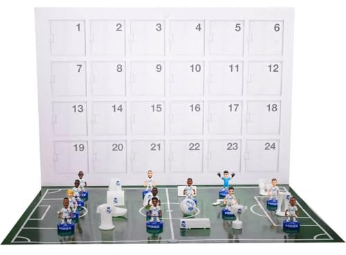 BANDAI, Minix Collectible Figurines, Super Pack Real Madrid, Calendario de Adviento con 12 Jugadores y 12 sorpresas, Idea de Regalo para Niños y Adultos, Fans de fútbol (MN17348)