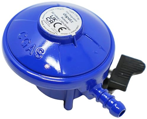 Dapetz ® Régulateur de gaz butane à clipser avec 30 mbar, compatible avec Calor Flogas, entrée de 21 mm, pour caravane, autocaravane, pour bouteilles de gaz Flogas Calor de 7 kg, 13 kg et 15 kg