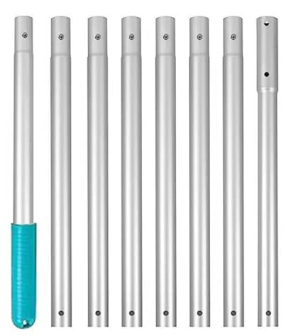 Poolrengöringssats Poolstång Justerbar Aluminium Swimming Pool Skimmer Nätstång Korrosionsbeständiga tillbehör för poolunderhåll poolrengöringsset