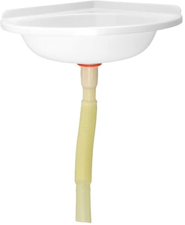 Ipetboom Plastic Wall-Mounted Corner Wash Basin Triangle Mini Sink Space-Saving Small Bathroom Basin Drain Pipe for Laundry and Motorhome Kitchen