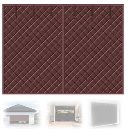 Thermal Winters Garageportsnät, Magnetisk Garageportsgardin, Isoleringsfilt för Garageporten, 305x244 244x213 488x305cm Mörkläggningsskydd, Vindtät, Vädertät(Brun,W18xH7ft/549x213cm)