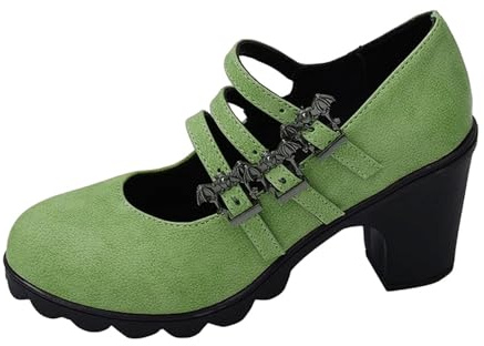 Chaussures Dirndl pour femme - Escarpins traditionnels avec talon épais - Chaussures de danse - Chaussures de mariée - Ballerines élégantes pour Dirndl - Chaussures à talons - Chaussures de mariage