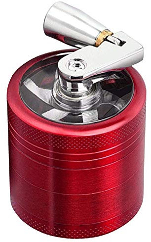 Queen.Y Broyeur à Herbes 4 Couches Broyeur à Herbes en Alliage de Zinc avec Poignée de Moulin pour Outil de Broyage Dépices de Cuisine Noir