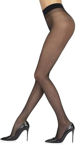 Sarah Borghi Solaris Collant Donna Velato 6 Denari, Calze Donna in Lycra Extra Comfort con Tassello in Seta e Cucitura Piatta, Made in Italy (Nero, S/M)