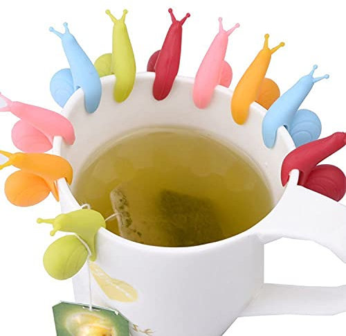 My Pure Selection Teebeutelhalter - Schnecke - Silikon - BPA Frei - 6er Set -