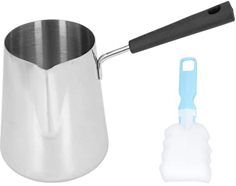 Olla de calor para café de 900ml, cafetera turca, calentador de mantequilla, Mini olla de calentamiento de café griego de acero inoxidable con pico para café en casa