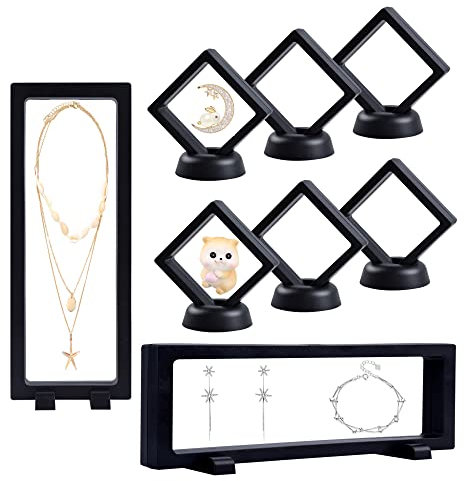 Dalababa 8 Pcs Support de Présentoir Flottant Vitrine Flottante 3D Cadre Flottant 3D Boîte à Bijoux Flottante à Film Mince Boîte de Présentation pour Pièces de Monnaie, Timbres, Médaillons, Bijoux