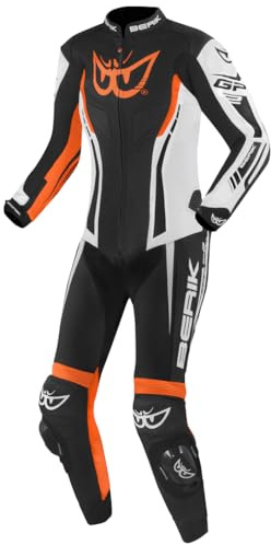 Berik Monza Damer Motorcykel läderdräkt i ett stycke, schwarz/weiß/orange, 44