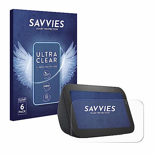 Savvies 6 Stück Schutzfolie für Amazon Echo Show 5 (3. Gen.) Displayschutz-Folie Ultra-Transparent