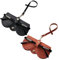 XPEX 2 Pezzi Custodia Occhiali Da Sole,Pelle Custodia Portatile Per Occhiali Da Sole,Elegante Custodia In Pelle Per Occhiali,Custodia Portatile In Pelle Pu,Porta Occhiali Da Borsa Da Sole(A)