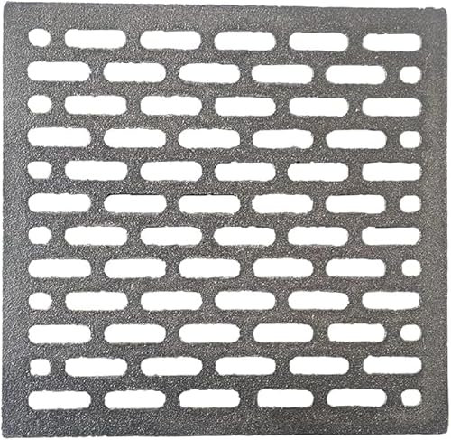 LUNA WAY CAST IRON - Grille en Fonte pour Cheminée et Poêle | Ventilation et Décendrage | Résistance Haute Température | Compatible Insert | Gris, 25x25 cm, Fer et Fonte