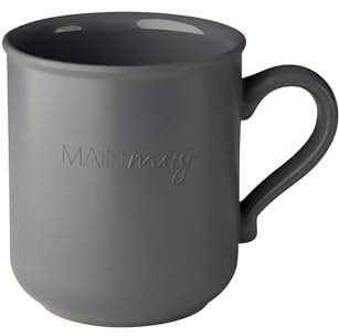 MAINmug – 4er Set Mehrweg-Tassen (300 ml) aus Recyclingkunststoff – Spülmaschinenfest, bruchsicher – Für Alltag Outdoor & Kinder (Schiefergrau)