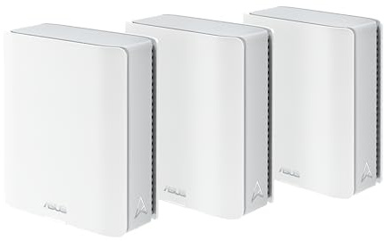 ASUS ZenWiFi BT8 (3-Pack) Tri-Band WiFi 7 Mesh, 14 Gbps, 8850 sq.ft, Dual 2.5G Ports, Security and Parental Controls Included, Smart Home Master SSIDs, 4G & 5G Mobile Tethering