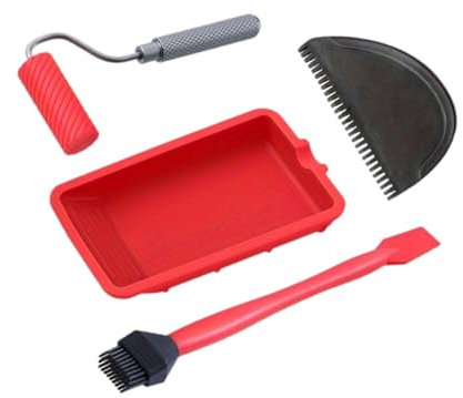 Milageto Bandeja de pintura de bandeja de rodillos de pintura Bandeja de pintura con Roller Roller Reutilizable Decoración de paredes Profesiones Aplicadores, 4 Piezas