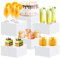 Espositore da Buffet per Aperitivo,Alzate per Buffet Bianco,set di 6 Supporti in Plastica per Torte,Dessert,Oggetti da Collezione,Gioielli,Supporto Cubico Annidabile di Varie Dimensioni