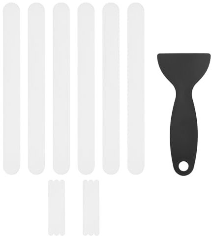 M METERXITY 12 PCS Anti Slip Shower Stickers White Bathtub Non-Slip Stickers Safety Bathtub Strips Adhesive Decals with Scraper for Shower/BathTub/Stairs Steps/Floor/Ladders