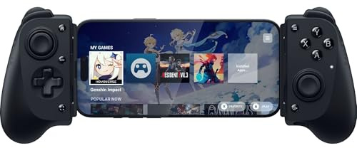 Razer Kishi V3 Manette de jeu pour iPhone 15 et 16, Android : joysticks TMR pleine taille – Deux boutons arrière – S'adapte à la plupart des coques de téléphone – Filaire et lecture à distance pour PC