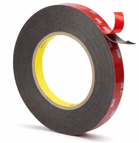 UOCAI Doppelseitiges Klebeband Extra Stark,Hitzebeständiges Wetterfestes Montageband 25mx10mm für Autozubehör, DIY Reparatur und Haushalt Schaumstoffband Acryl Hochleistungsband für Glas Metall Holz