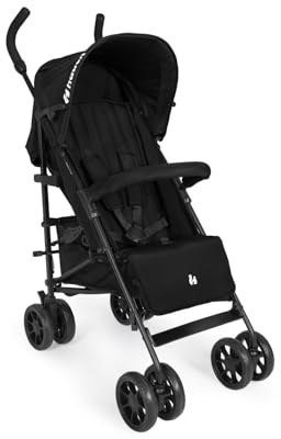Hauck Fold N Care, Black - Lightweight Umbrella Pushchair with Raincover from 6 Months to 22 kg, Lie Flat, Compact Fold, Sun Canopy UPF 50+, EVA Wheels, Large Basket, Travel Stroller