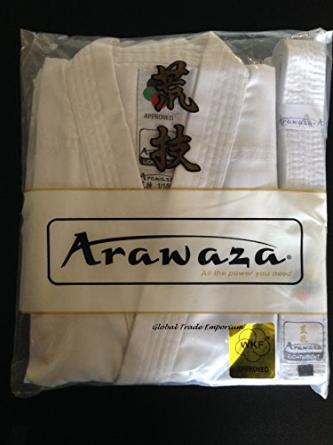 ARAWAZA White Adult WKF Karate Suit Lightweight 8oz GI Uniform