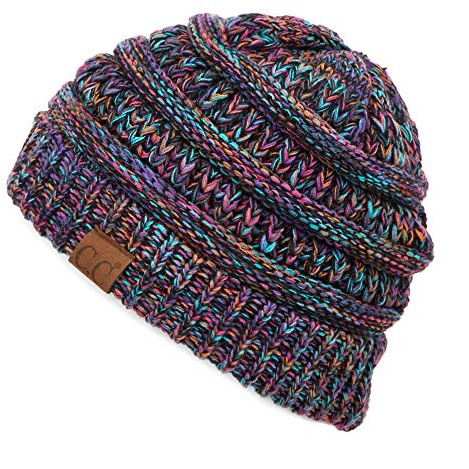 C.C Hatsandscarf Cable Knit Beanie - Thick, Soft & Warm Chunky Beanie Hats (Black Multi Mix)
