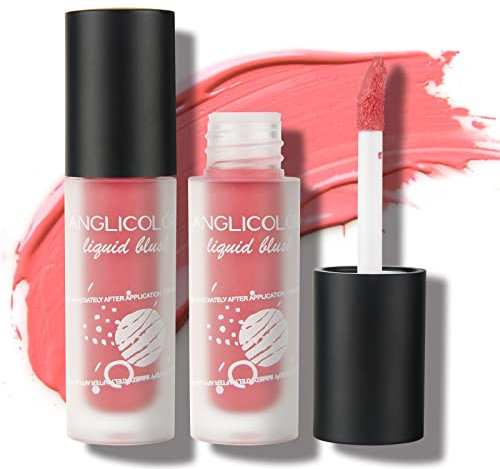 Anglicolor 2PC Blush Liquid Creme,hellt den Hautton auf und betont die natürliche Schönheit Taufrisches,leichtes glattes und einfach zu verteilendes Rouge Samtiges,mattes flüssiges Rouge-Make-up(01#)