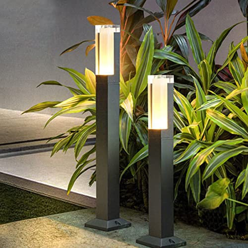 ZTWLEED 2 Stück LED Wegeleuchten Außen,6W Pollerleuchte Außen Kaltweiß 6000K IP65 Wasserdicht Gartenbeleuchtung für Rasen Terrasse Weg Garage,Schwarz 40CM 110-240V