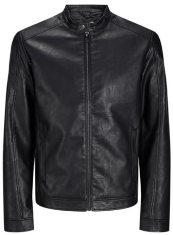 JACK&JONES PLUS JJEDYLAN CLEAN PU jacka PLS läderjacka, svart, 3XL, svart, 3XL