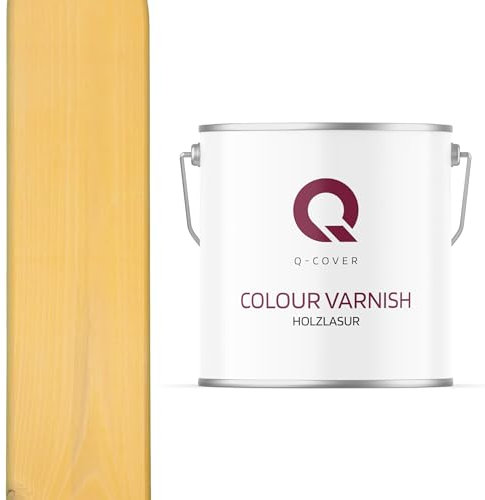 Q-Cover Holzlasur Kiefer 5L (ca.25m²-1 Anstrich) Satin Holzschutz Holzschutzlasur Lasur Wasserbasierte Innen Außen Lasur Abperleffekt Für Holz