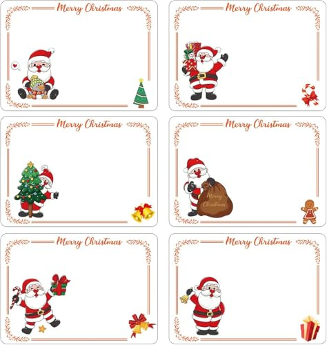 120 Pcs Christmas Self-Adhesive Labels - Gift Tags for Present Cards, Envelopes, Bags - Xmas Stickers