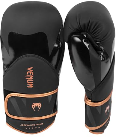 Venum Challenger 4.0 Guanti da Boxe, Nero-bronzo - 16 Oz