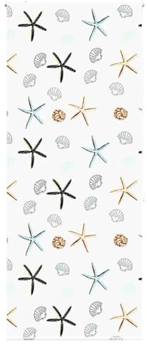 vidaXL Shower Roller Blind - Water- PEVA - 110x240cm with Shell Fish Pattern - Versatile Wall/Ceiling Mount - Modern Multicolour Design for Bathroom Privacy