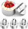POHOVE Dessertringe, 4 Stück Dessertringe 8cm, Servierringe Edelstahl Set, Kuchenringe Kochringe Speiseringe Set für Kuchen DIY Dessert (Color:Silber)