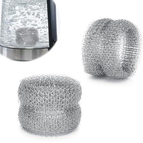 Zikenis Anillo Eliminador Escamas, Acero Inoxidable Malla Descalcificador, Reutilizable, inodoro hervidor Malla Descalcificador para Hervidores y Teteras, Elimina Incrustaciones e Impurezas (2)