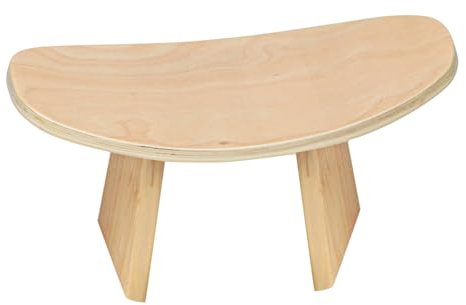 Meditationspall, Knäande Avföring Meditationsstol Ergonomiskt Gummi Trä Fast Trä Sittande Meditation Pall Säng Fotpall Som Används För Teceremoni Yoga Bön(Size:40 * 20 * 18cm,Color:Lotfärg)