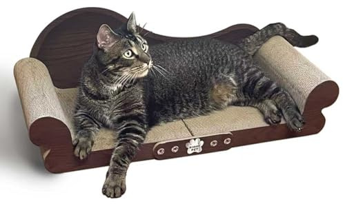 BobbyPet Cat Scratcher Sofa - 26 Cat Scratcher Lounge for Indoor Cats, Long Lasting Scratching Pads, Furniture Protector