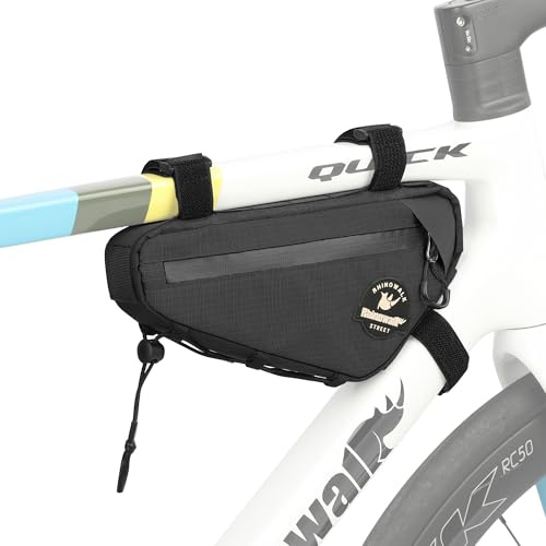 Kinpit Bike Frame Bag Cycling Triangle Bike Bag Water Resistant Bicycle Frame Bag Under Top Tube Bag Pouch for Mountain Gravel MTB Road Bike Accessories, Black