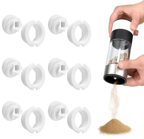 6Pcs Pepper Mill Replacement Parts for Salt and Pepper Ceramic Grinders Grinding Core for Manual Spice Grinders Spice Mills Accessories Kitchen Use White