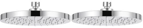 KES Rainfall Shower Head 8-Inch Rain Shower Head Overhead Replacement, Fixed Shower Heads Adjustable with Swivel Ball Round Chrome, J201 (Pack of 2)