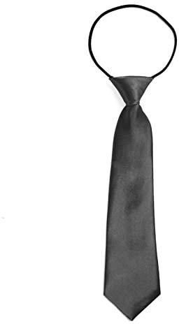 DonDon Jungen Krawatte Kinder Krawatte im Seidenlook glänzend – 7,0 cm breit – mit elastischem Gummiband - Anthrazit