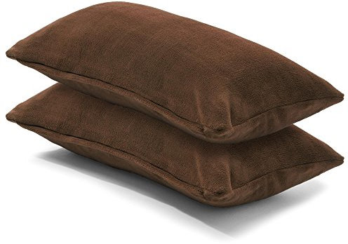 CelinaTex 2er Set Kissenbezug 40x80 cm Doppelpack Coral Fleece Kissenhülle, Kopfkissenbezug Kissen Überzug Comfortable dunkel braun 5001334
