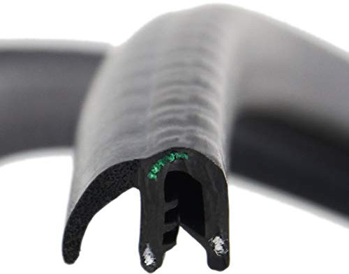DF10 Dichtungsprofil von SMI-Kantenschutzprofi - Klemmprofil (PVC) - Klemmbereich 1-3,5 mm - mit seitlicher Dichtung als Fahne (EPDM) - einfache Montage, selbstklemmend ohne Kleber (5 m)