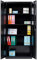 Furni24 Aktenschrank, fertig montiert, 195x92x42cm, Stahlflügeltürschrank Materialschrank, Abschließbarer Spind, Aktenschrank mit 5 Fächern, Werkzeugschrank, Mehrzweckschrank, Universalschrank,schwarz