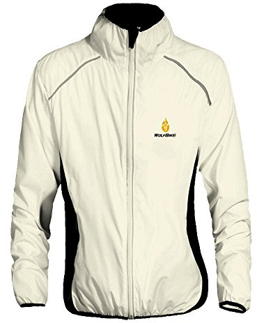 Wosawe, Giacca impermeabile da ciclismo unisex, traspirante, in jersey a maniche lunghe, per mountain bike e ciclismo, per tutte le stagioni, Uomo, BC220-W-2XL#, BC220-Bianco, XXL