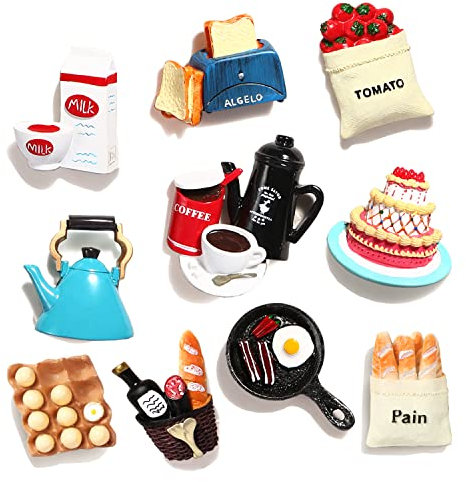 10-pack Food Fridge Magnets for Fridge Fun Cute Magnet Refrigerator Stickers for Kitchen Magnet Decorative Strong Resin Magnets Home Decor Office