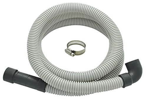 TT FLEX Dishwasher Drain Hose with ID 0.94 inch Elbow, 6 FT Flexible Dishwasher Discharge Hose with Clamps, Trim to Fit 5/8 Inch, 7/8 Inch, or 1 Inch OD Outlets