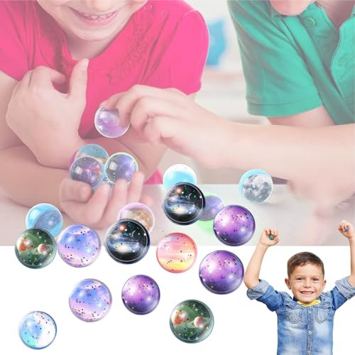 BAOSROY Flummies für Kinder,Flummi,Flummis Kindergeburtstag,Hüpfbälle,Hüpfbälle für Kinder,Hüpfbälle Flummi,Flummi Glitzer,Flummi Weltraum,für Mitgebsel Kindergeburtstag (10)