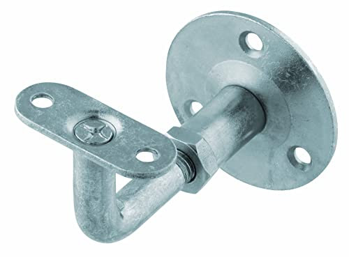Alberts 308988 Handlaufstütze | zur Befestigung an der Wand, Auflage verstellbar | zum Anschrauben | Auflage gerade | verzinkt