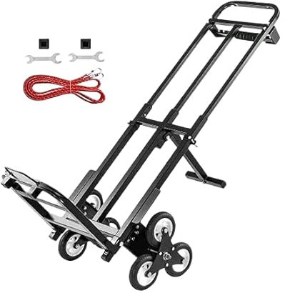 Treppenkarre Sackkarre 210 kg Klappbar Treppensackkarre 6 Rad Faltet Treppenfahrzeug Rostfreier Trolley Transportrahmen Treppenlift (6 Rad)
